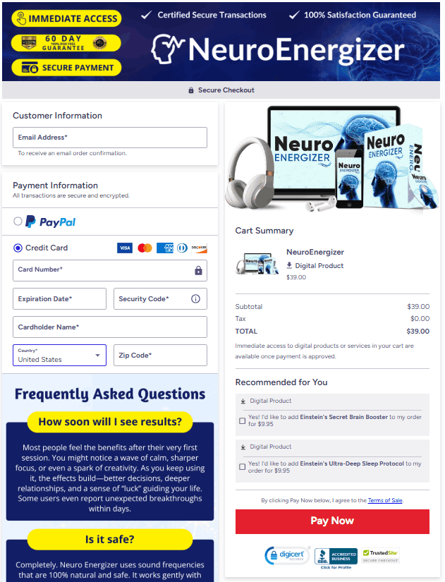 Neuro Energizer Secure Checkout